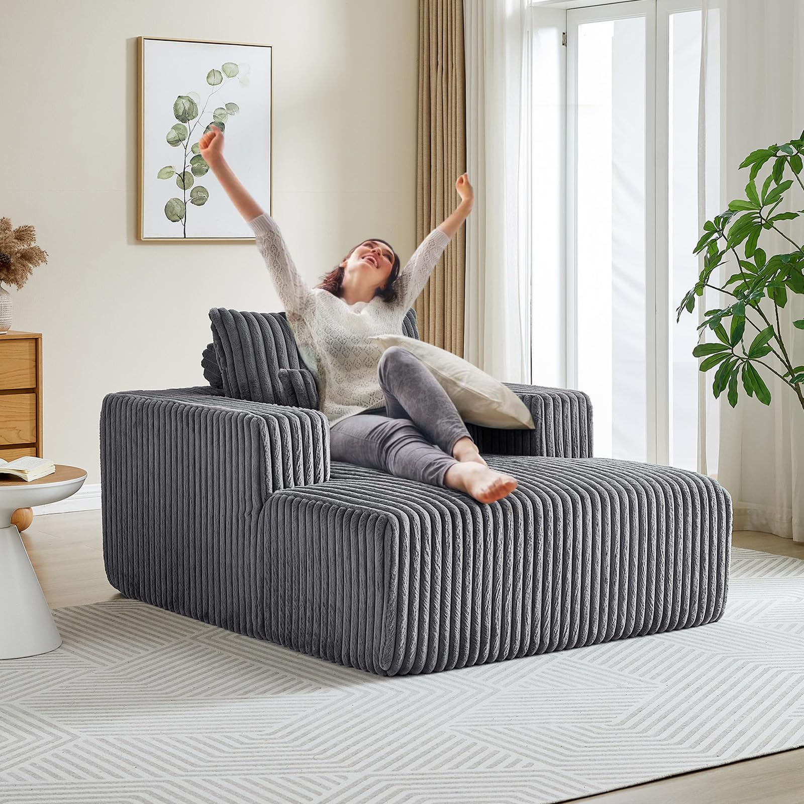 Chair And A Half Chaise Lounge Chair, Upholstered Corner Lounge - Main Image