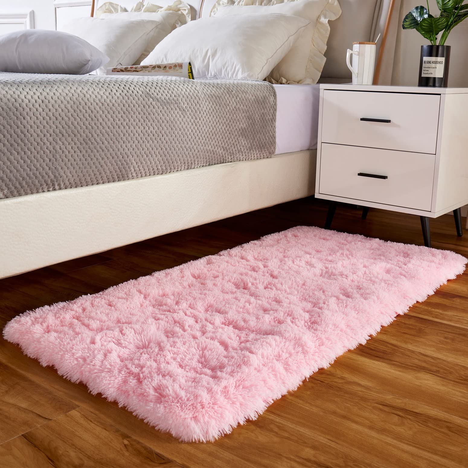 Teppich Traum Rund 200cm Rosa - Kuscheliger Teppich Für Schlafzimmer & Kinderzimmer