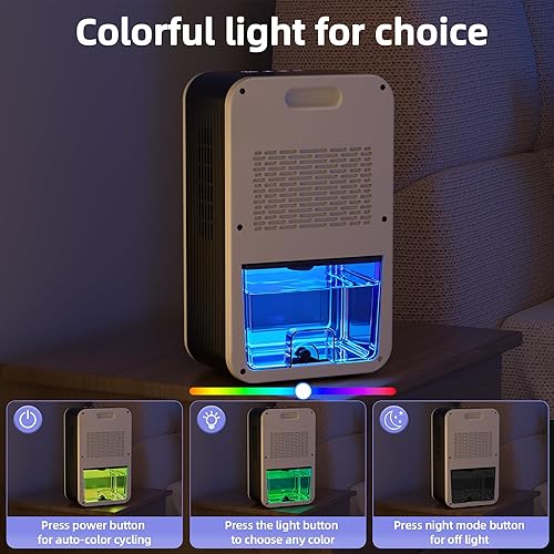 Miniatura 6 de Deshumidificador, deshumidificadores pequeños Scozza para habitación del hogar, silencioso con apagado automático, deshumidificadores para