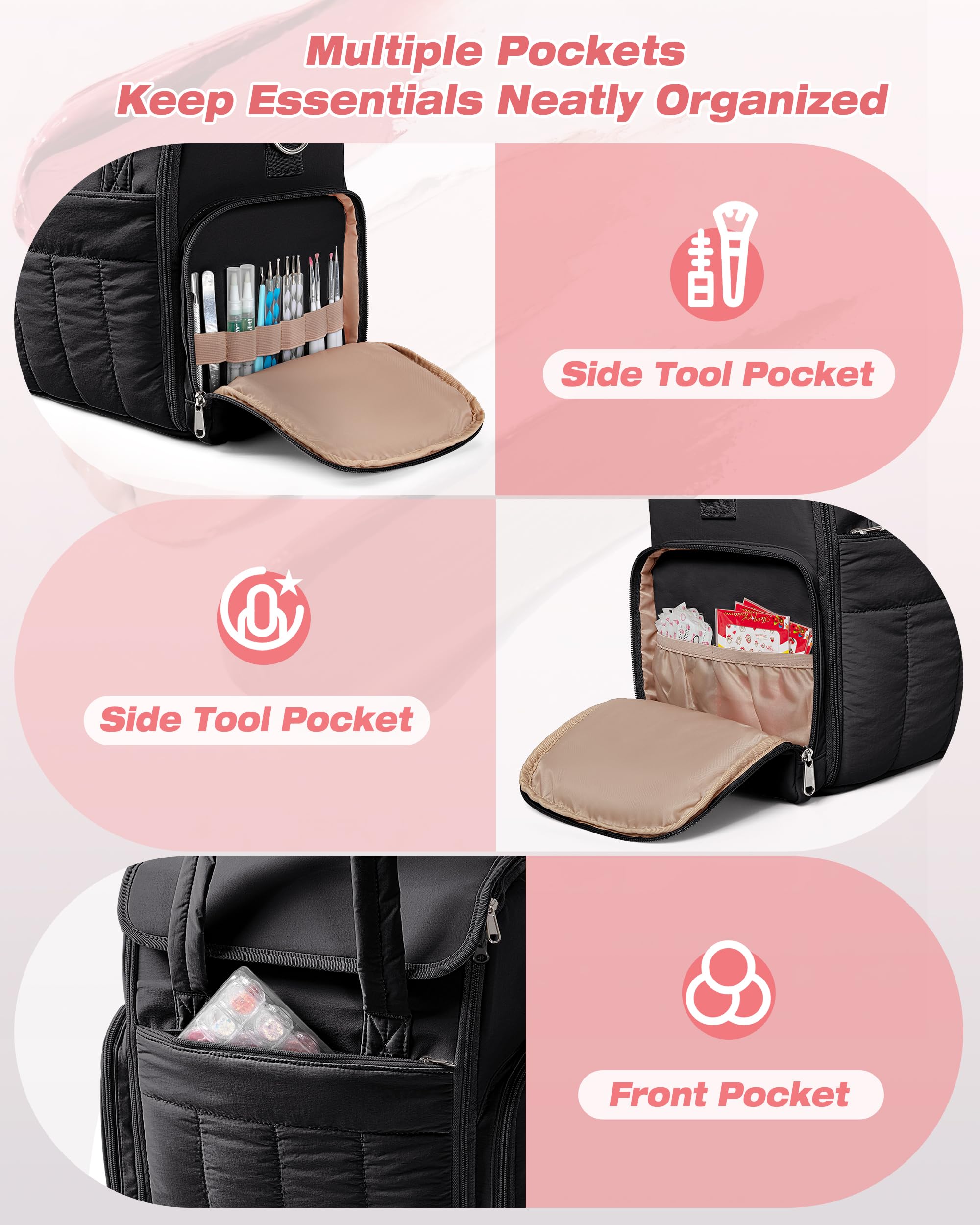 Marscamd Nail Polish Organizer Bag with Removable Storage Cases
