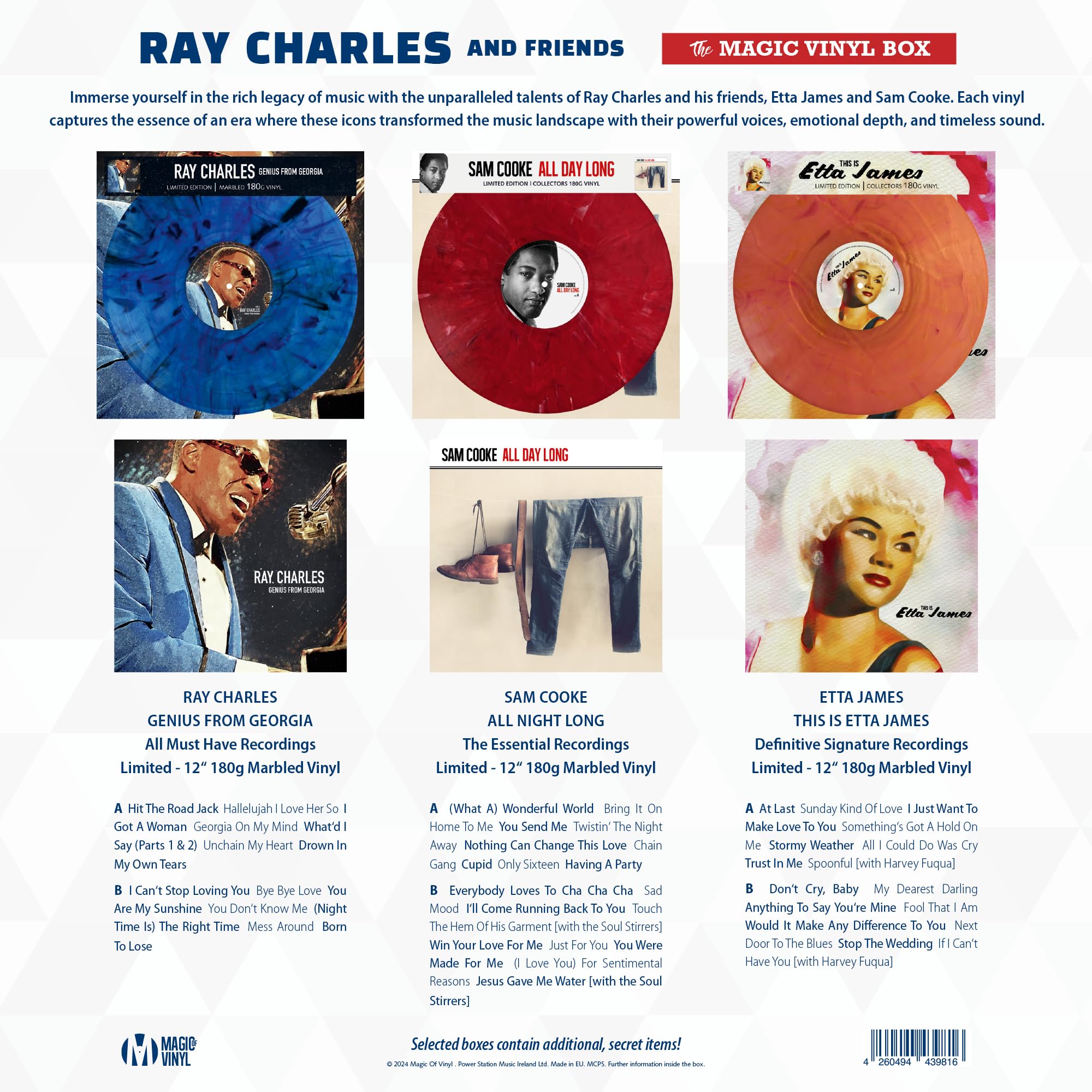 Ray Charles and Friends - Magic-V-Box - 3 Vinylschallplatten - einzigartig und limitiert - Top Geschenk!
