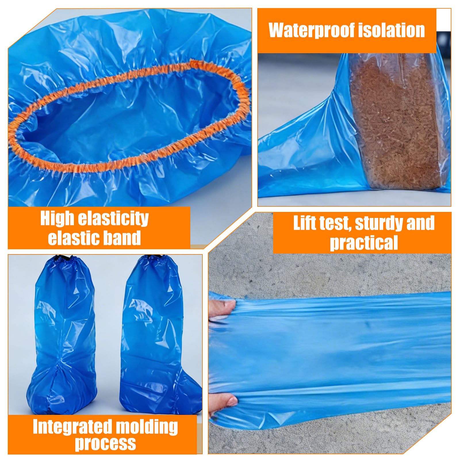 Surchaussures Jetables 40 Pièces, Couvre-Chaussures Imperméable Avec Élastique, Protège-Chaussures Antidérapantes Pour Outdoor, Camping et Voyage, Bleu, 38x50 cm