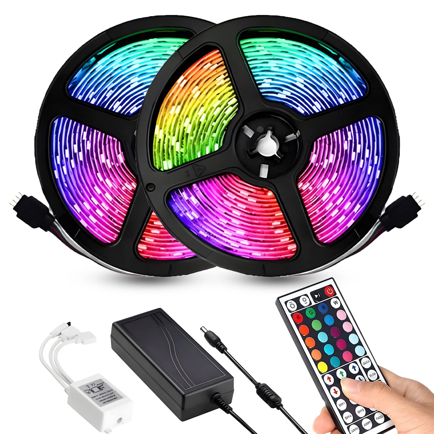 STACT 10M LED Strip Lights - 300 Leds, Ultra Long RGB Color Changing Smart LED Strips Kit With 44 Keys Remote Controller, Waterproof Strip Lights for Bedroom, Kitchen & Home Decor, Parties and Tiktok