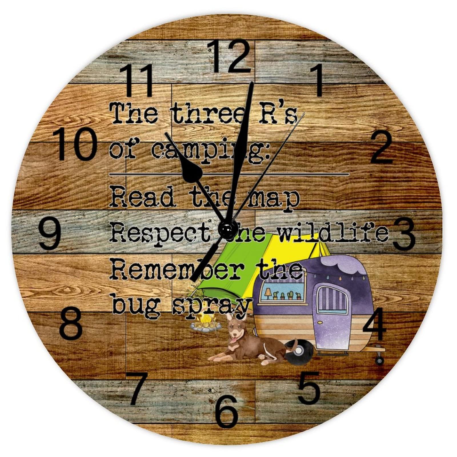 Horloge camping vintage pour déco de chalet ou van