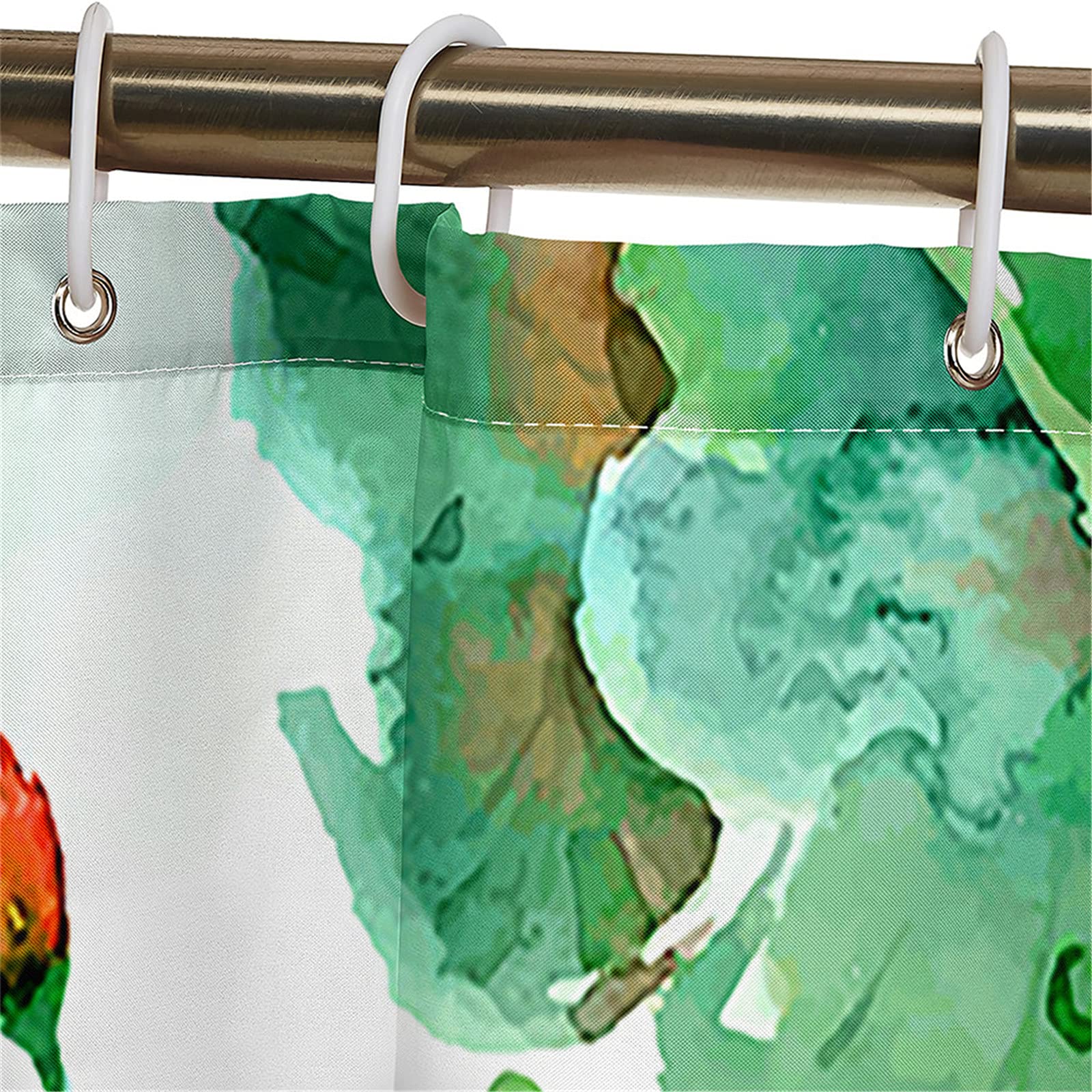 Oduo Rideau De Douche 3D Blanc Marguerite Imprimé Rideau De Douche Anti Moisissure Impermeable Rideau De Douche Doublure - Rideaux De Salle De Bain