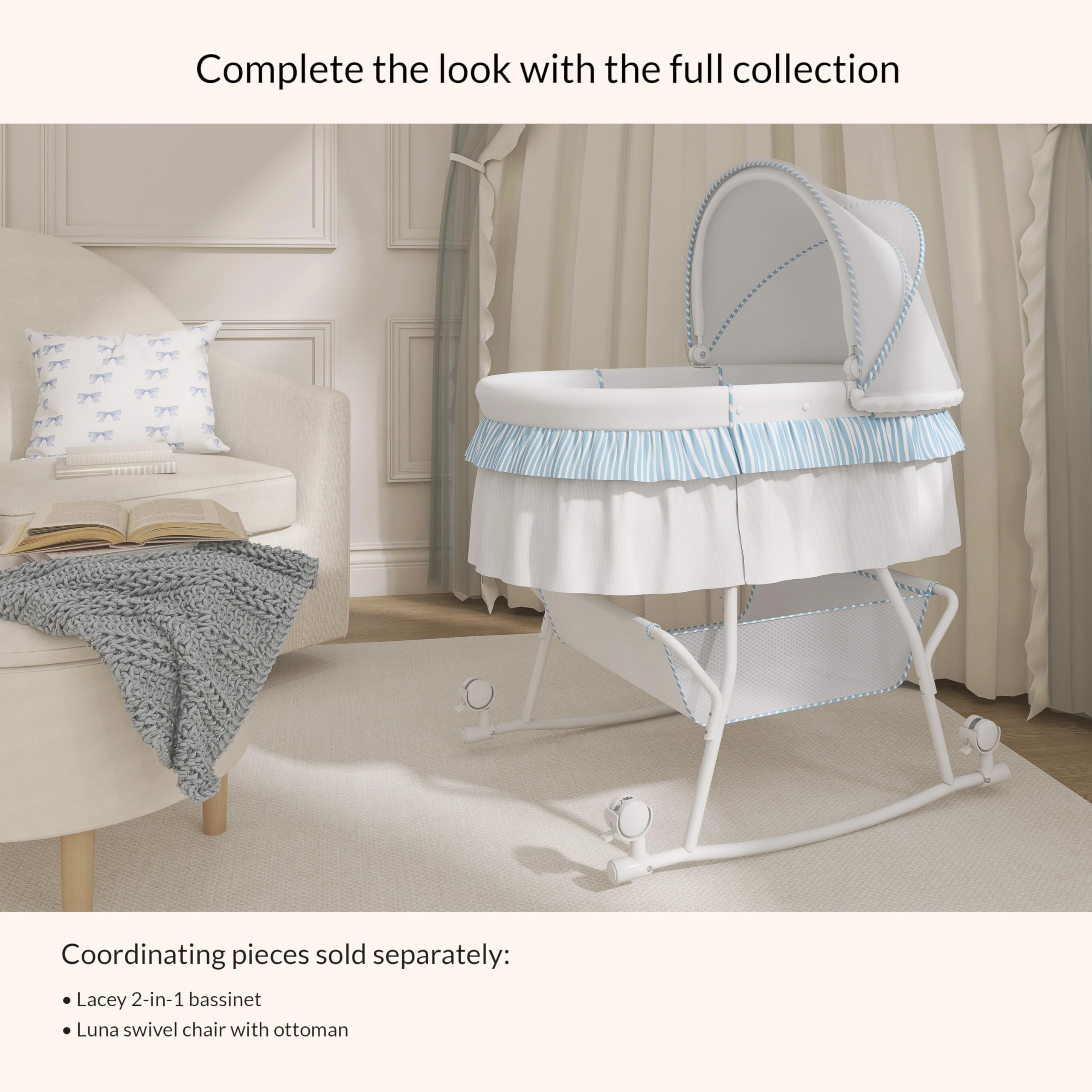 Amazon.com : Dream On Me Lacy Portable 2-in-1 Bassinet & Cradle
