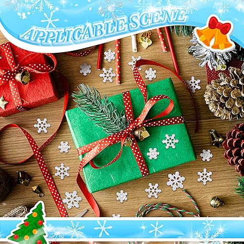 Miniatura 7 de Sawysine 150 Pcs Mini Snowflakes for Crafts Glitter Resin Snowflakes Plastic Small Snowflake Ornaments with Storage Box for Christmas Winter Party