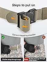 Vista 24 de JUKMO Cinturón táctico de liberación rápida, trabajo militar de 1.5 pulgadas, cinturón de senderismo con hebilla de cinturón de seguridad resistente