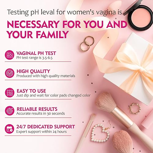 Miniatura 5 de Tiras de prueba de equilibrio de pH vaginal, kit de prueba de pH femenino de 50 para mujeres infección por levaduras y monitor BV, equilibrio