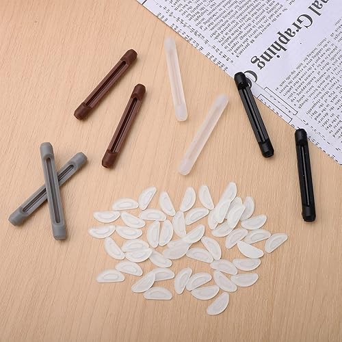 Miniatura 6 de Angoily Gafas transparentes, 24 pares de almohadillas para la nariz, almohadillas de punta de sien, almohadillas de silicona suave para la nariz,