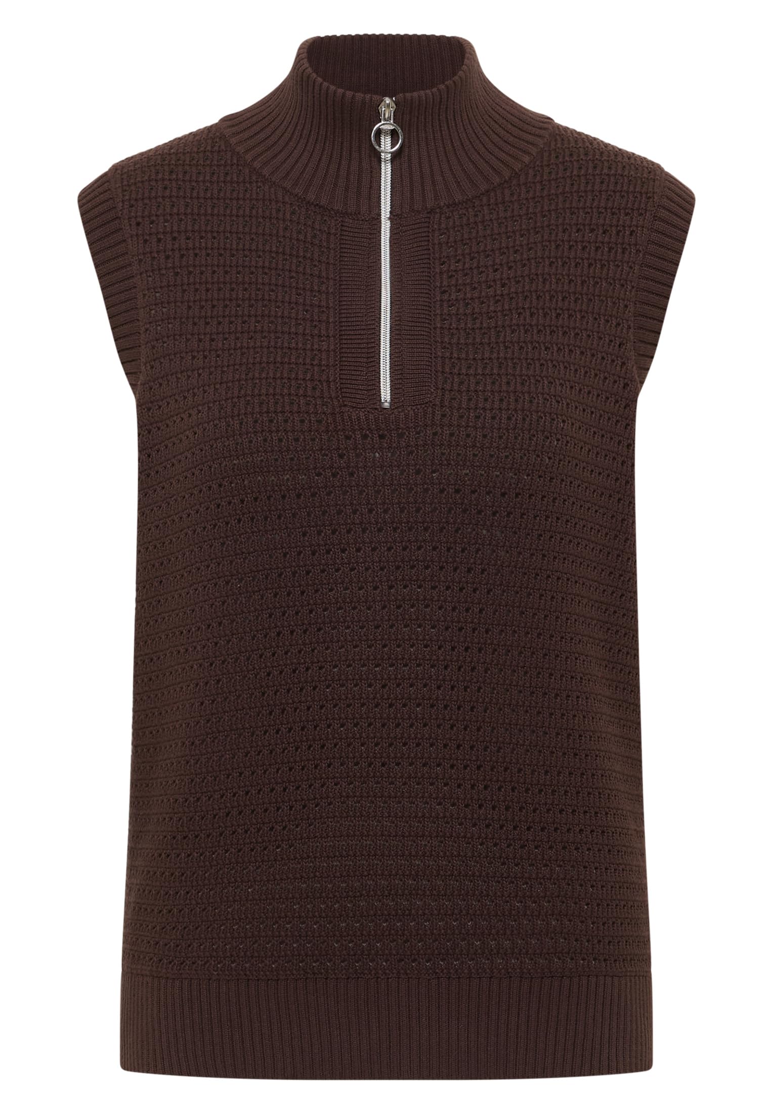 Cecil Damen Pullunder im Crochet-Look mit Zipper
