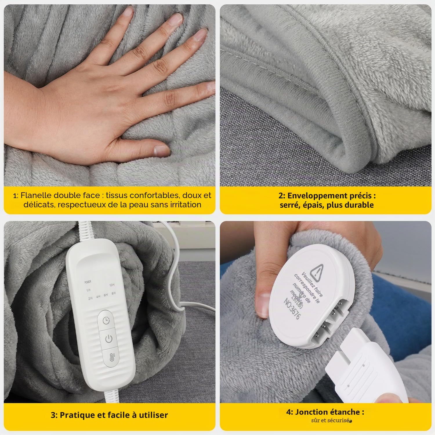 Coperte Elettriche-Coperta Termica Matrimoniale 130 * 180 Cm Coperta Riscaldante Elettrica Matrimoniale Timer 1-10h, Regolazione Della Temperatura A 9 Velocità La Termocoperta Elettrica è Adatta Per