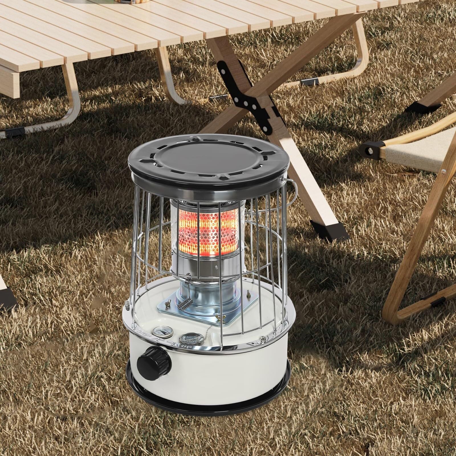 Chauffage au kérosène portable 6 L pour intérieur et extérieur avec bouton de réglage de la température pour le camping et la maison