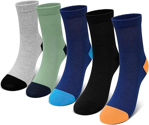PUTUO Calcetines Niña Niño de Algodón: Calcetines con Borde Ancho Sin Costuras para Infantiles – Suave y Transpirable – 5 Pares