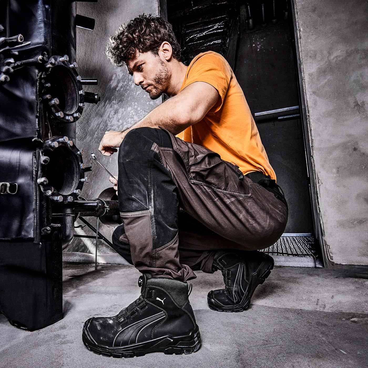 PUMA SAFETY TANAMI CASCADES MID S3 CI HI HRO SRC - Stivali di sicurezza da uomo, antiscivolo, senza metallo, con cappuccio in fibra di vetro