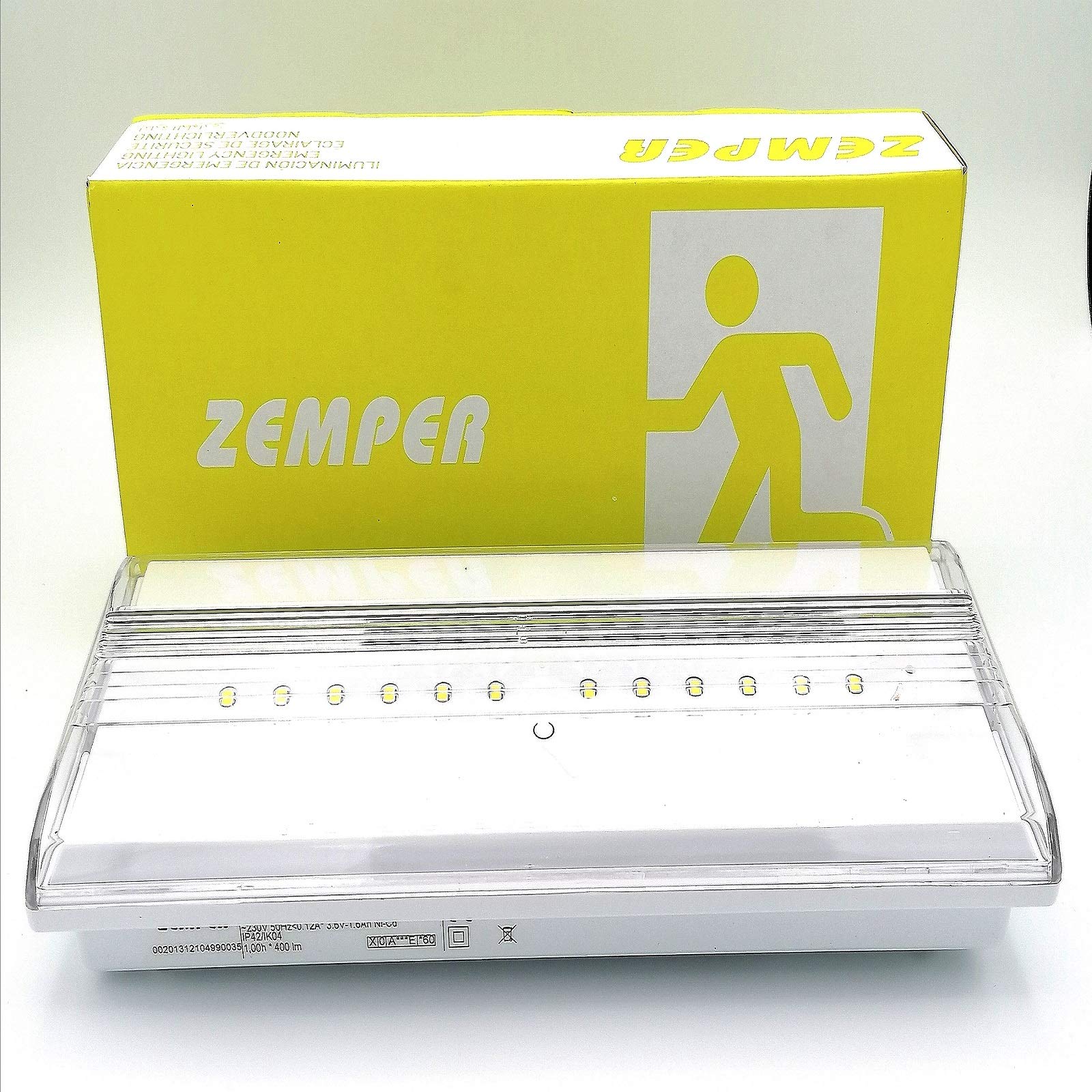 ZEMPER-LDF3150C Luz de emergencia Recargable LED 150 Lúmenes 4000K 0,6W empotrable o superficie IP65 IP42 Iluminación de Emergencia Led