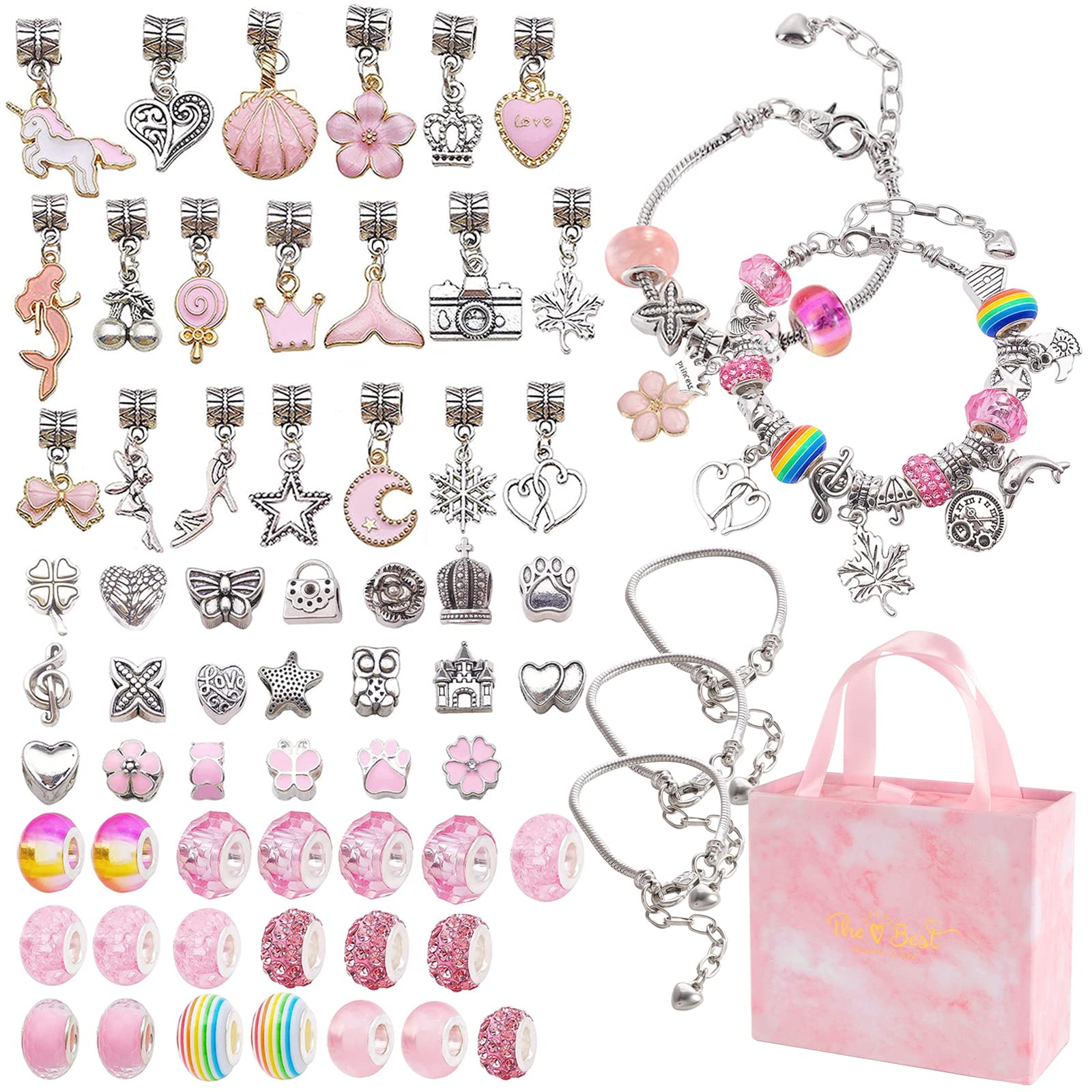 Braccialetti Farfalla Per Ragazze 6-12 Anni – Regalo Di Compleanno Con Pietre Naturali E Biglietto D'Auguri