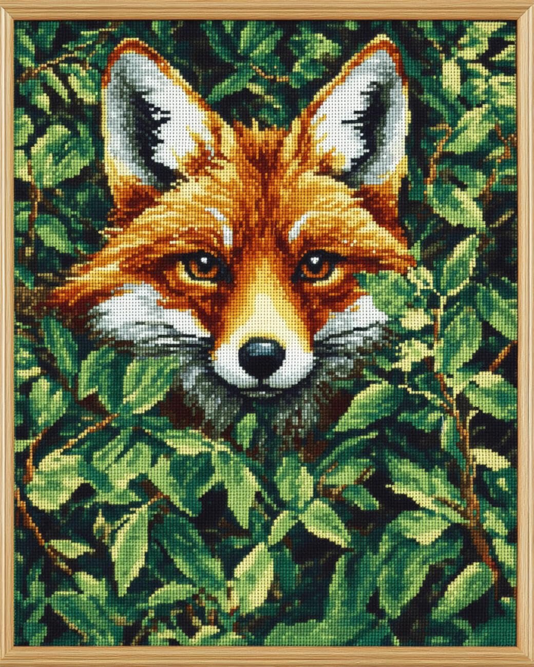 AxiangziK DIY Counted Cross Stitch Kits Fox and Leaves 11CT 50x70cm