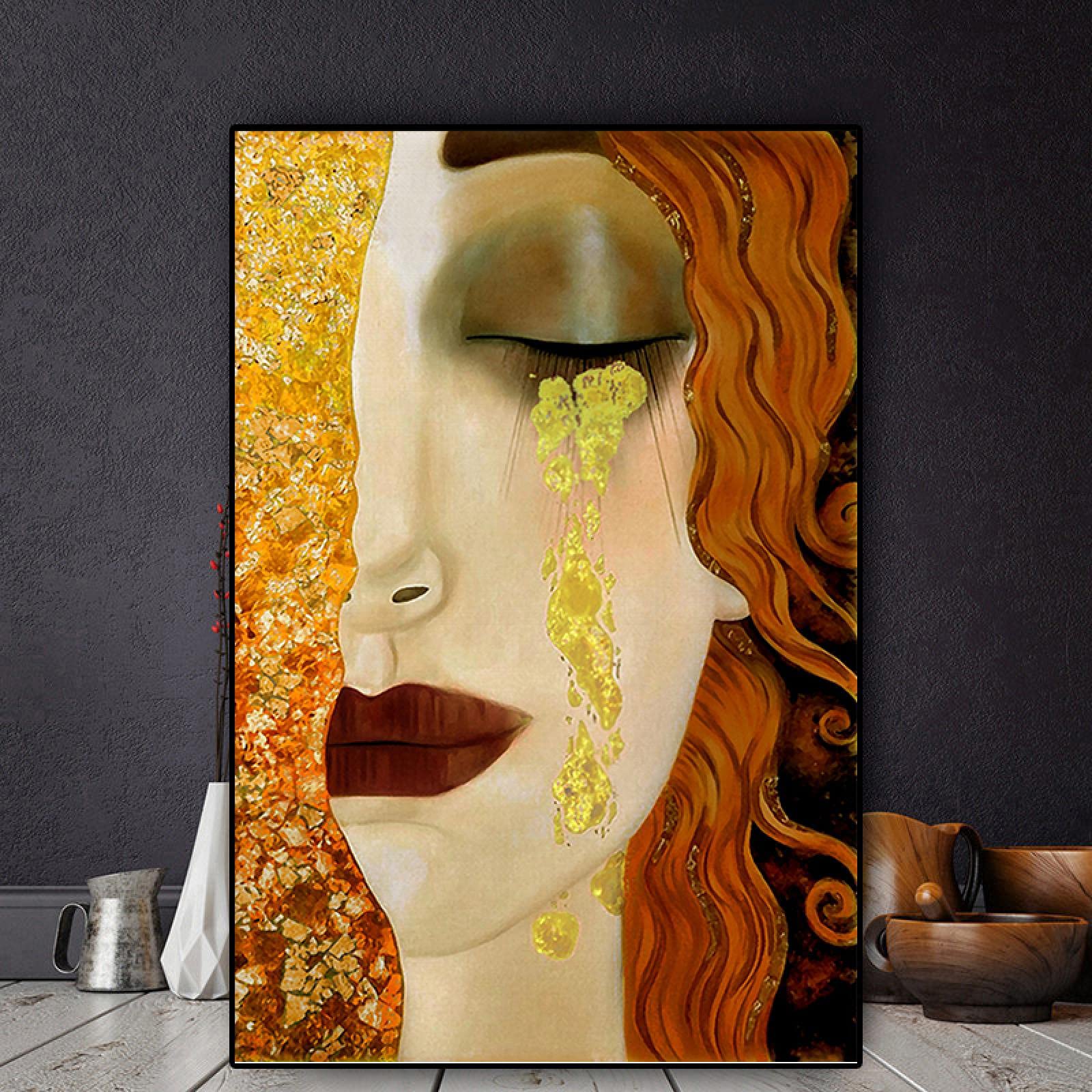 Peinture à l'huile décorative faite à la main cadre noir 80x100cm