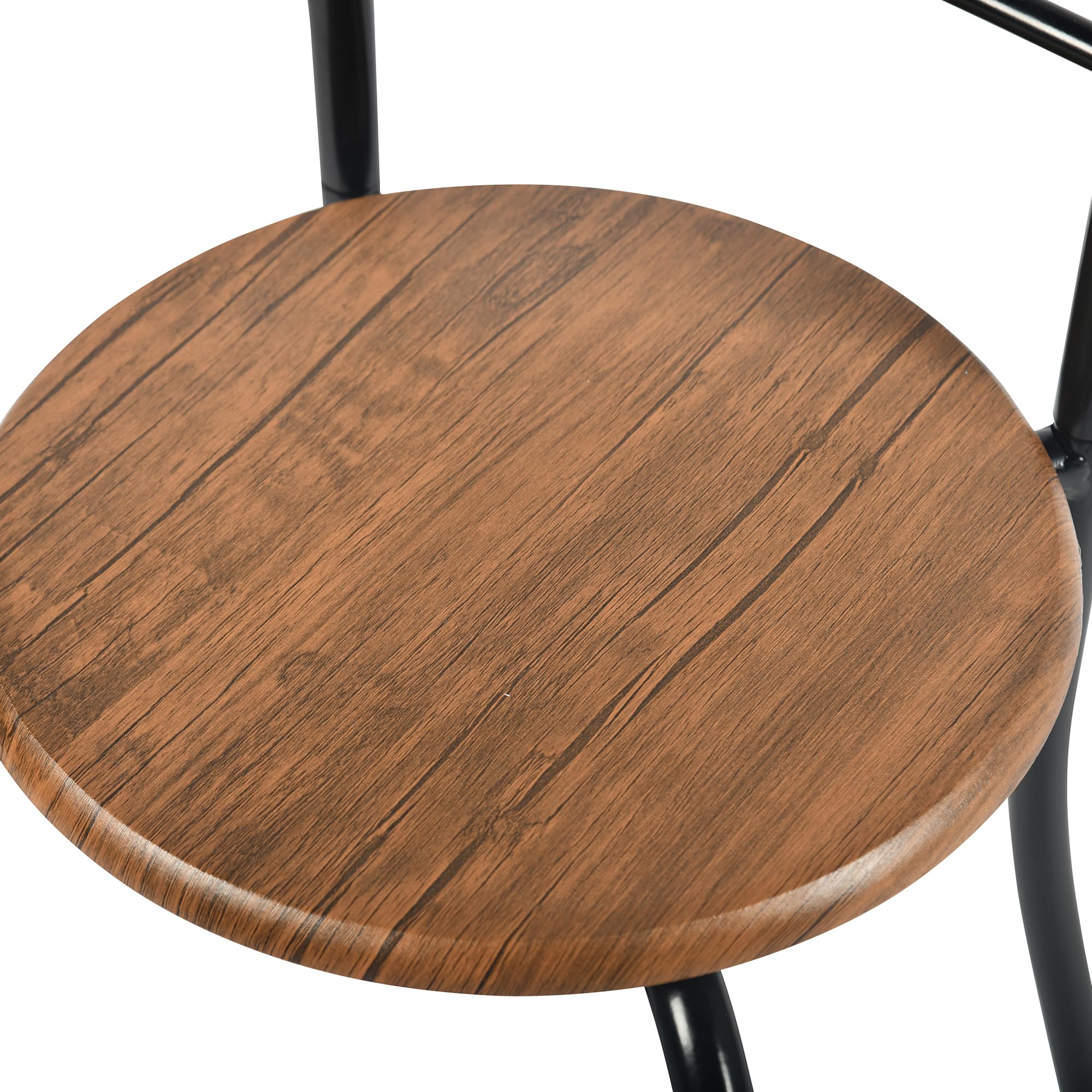 FurnitureR Tavolo rotondo con sedie per 2 persone, tavolo da cucina retrò industriale chic con portabottiglie, mobili da soggiorno per bistrò, giardino, balcone, piccolo spazio, telaio in metallo