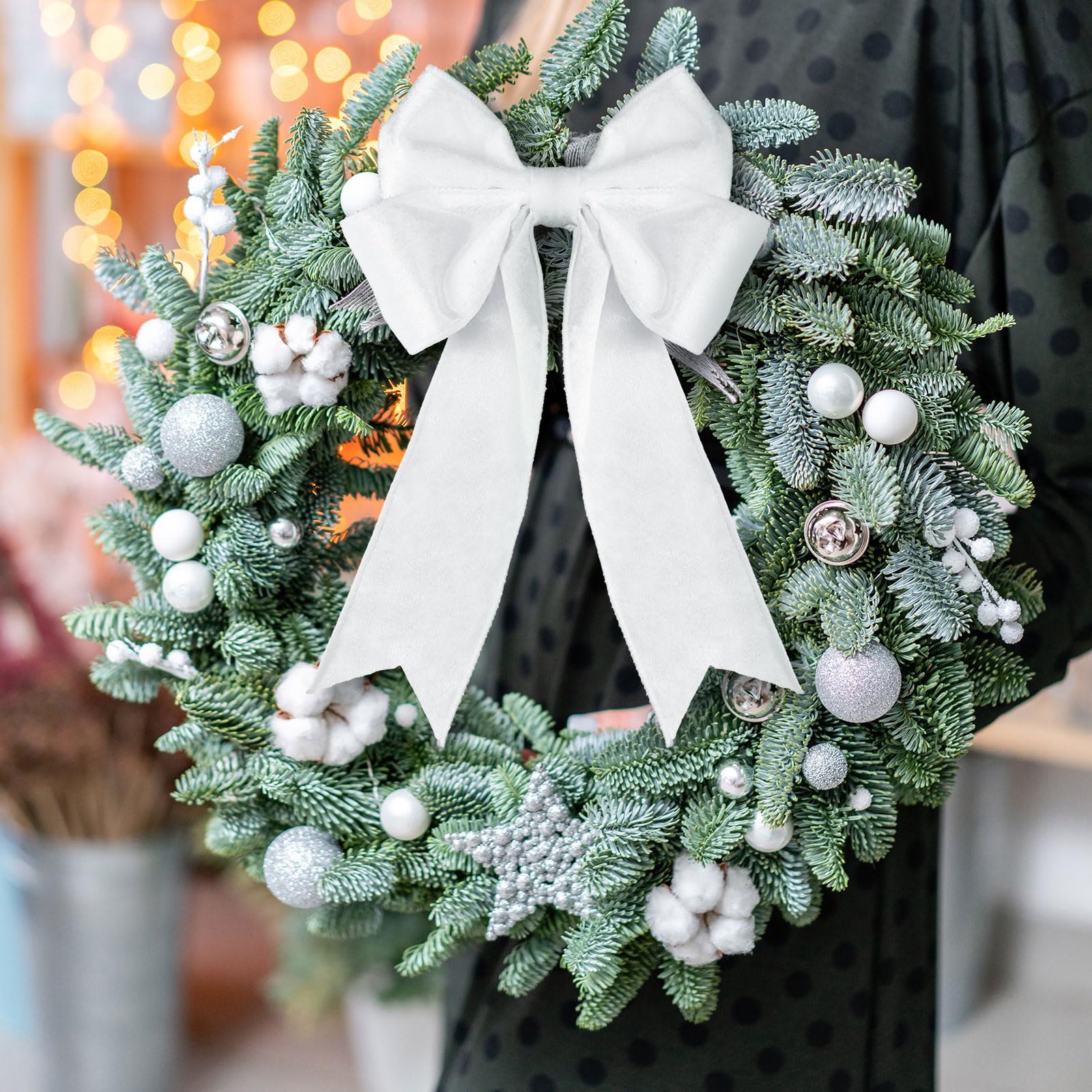 Vitalizart Nastri di Velluto Verde & Bianco & Rosso 2,5 cm x 13,7 m, Nastro di Velluto a Doppia Faccia per Confezioni Regalo, Ornamenti Natalizi, Creazione di Fiocchi, Lavori Artigianali