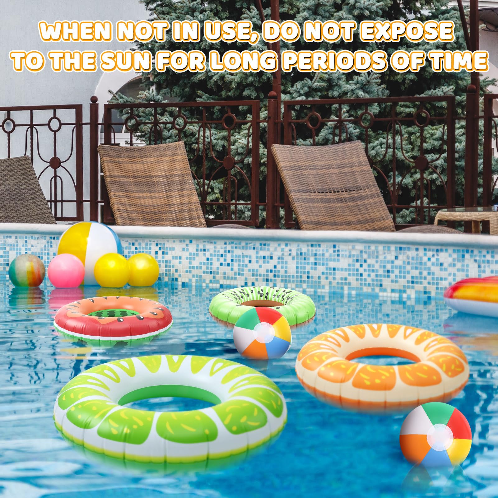 4 Pcs Inflatable Pool Floats for Kids Adults Fruit Swimming Rings 30 Inch Fruits Pool Floaties Rings Tube Toys - Image 4
