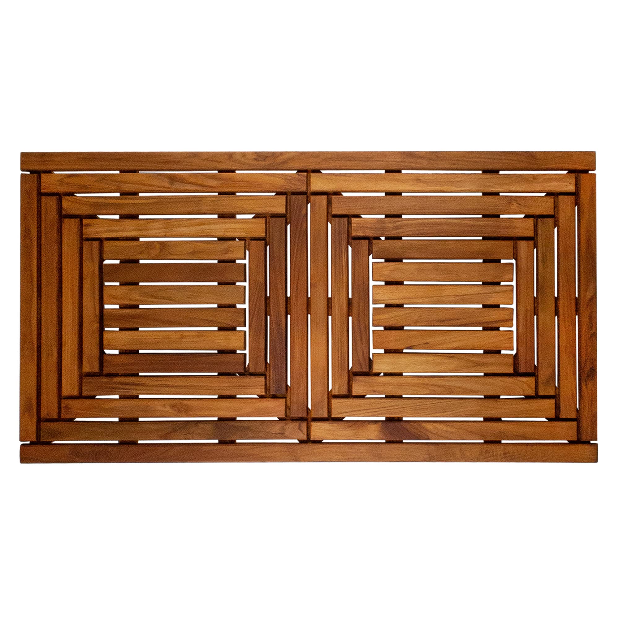 Nordic Style Premium Teak Shower and Bath Mat for Indoor and Outdoor Use - Non-Slip Wooden Platform for Spa, Sauna, Pool, Hot Tub - Flooring Decor and Protector (40" x 20", Oiled Finish)