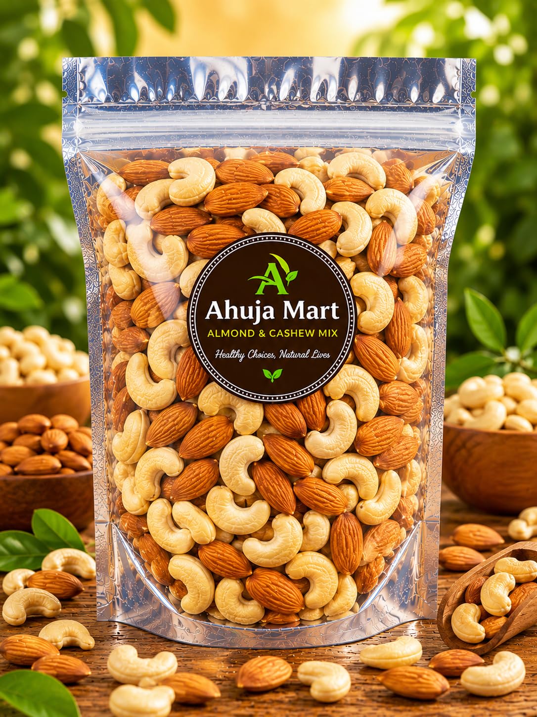 Ahuja Mart Premium Almond & Cashew Mix 100g Each | California Almonds & W320 Cashew Nuts | Healthy Dry Fruits | High Protein Snack | Rich in Vitamin E, Healthy Fats & Dietary Fiber | Fresh Crunchy Mixed Nuts-image-36