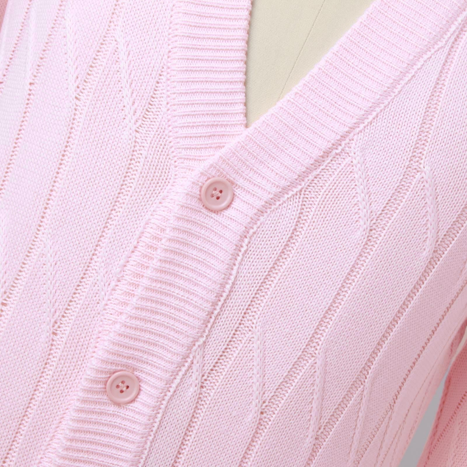 Strickjacke Herren Pink Langarm Cardigan Winter Pullovers Slim Fit Sweatjacke Bequem Cardigan Mantel Baumwolle Langarmshirts Grobstrick Winterjacke Einfarbige Winmantel