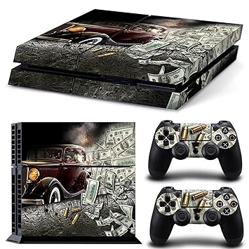 ZOOMHITSKINS PS4 Skin Decal Sticker Money Cash USA Gangster Custom Design + 2 Controller Skins Set