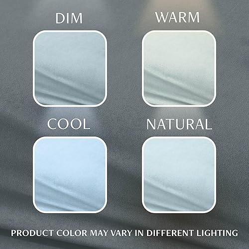 Miniatura 6 de Alazuria Sábana bajera azul claro tamaño King de 1 pieza para colchón de 12 a 16 pulgadas de profundidad, calidad prémium de lujo, color sólido,