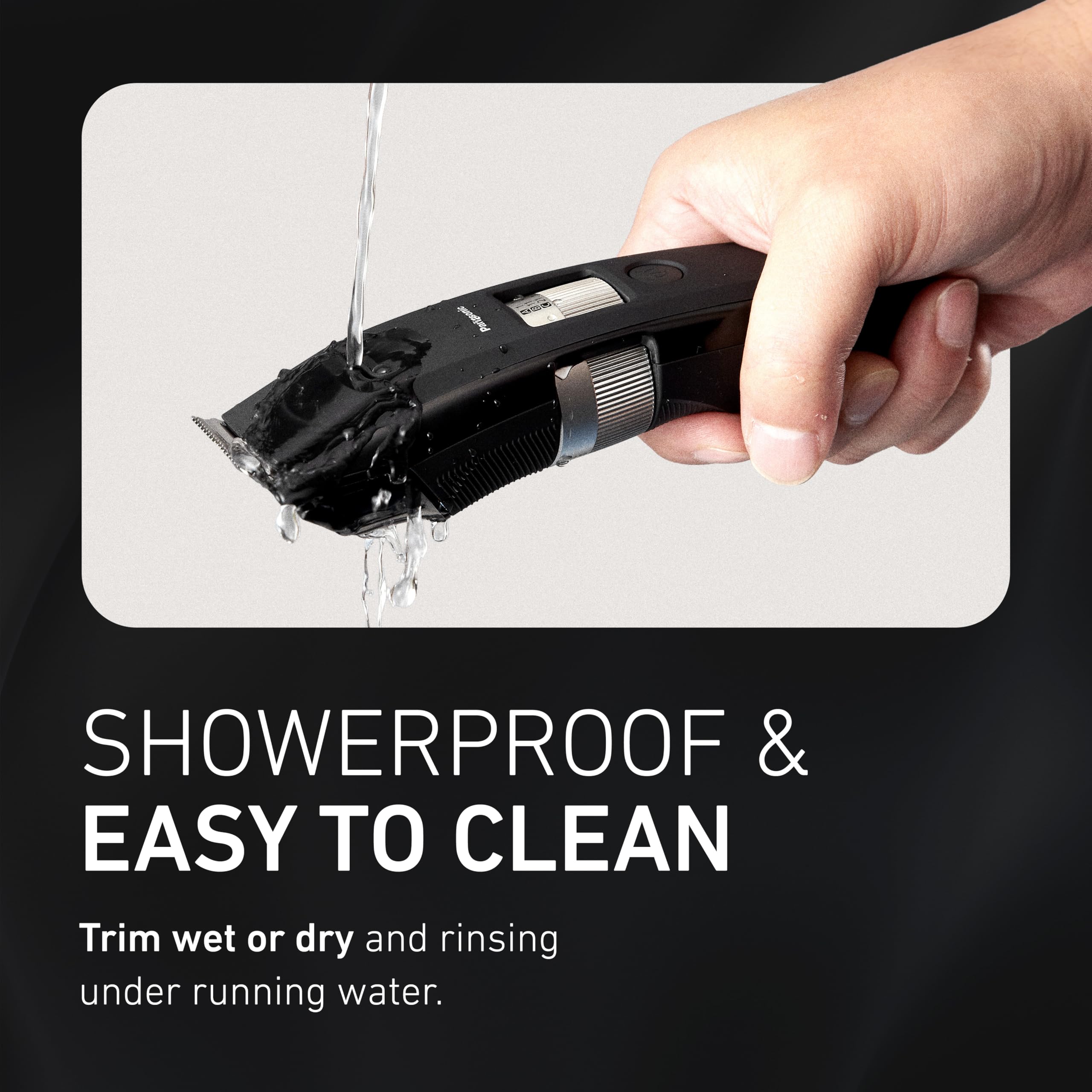 Panasonic Long Beard Trimmer for Men, 58 Length Settings and 4 Attachments for Cutting and Detailing, Cordless or Corded Operation – ER-GB96-K (Black)