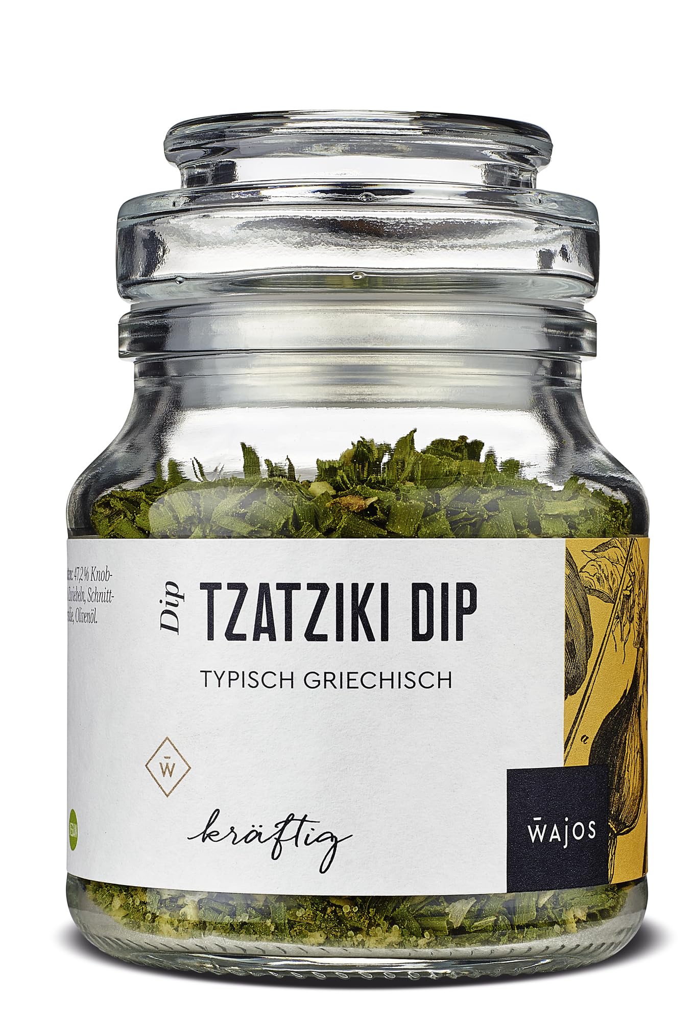 Wajos Tzatziki Dip vegan, 60g: typisch griechischer Dip, Alternative Würzmischung zu Döner Gewürz & Tzatziki Gewürz