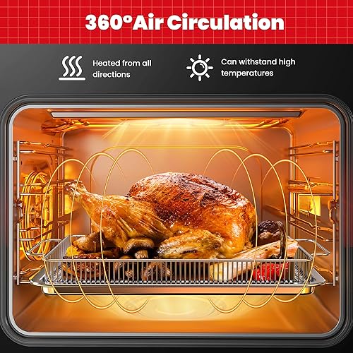 Miniatura 6 de Cesta para freidora de aire para horno, facilidad de limpieza, cesta de freidora de aire y bandeja de horno de acero inoxidable para hornear con 50