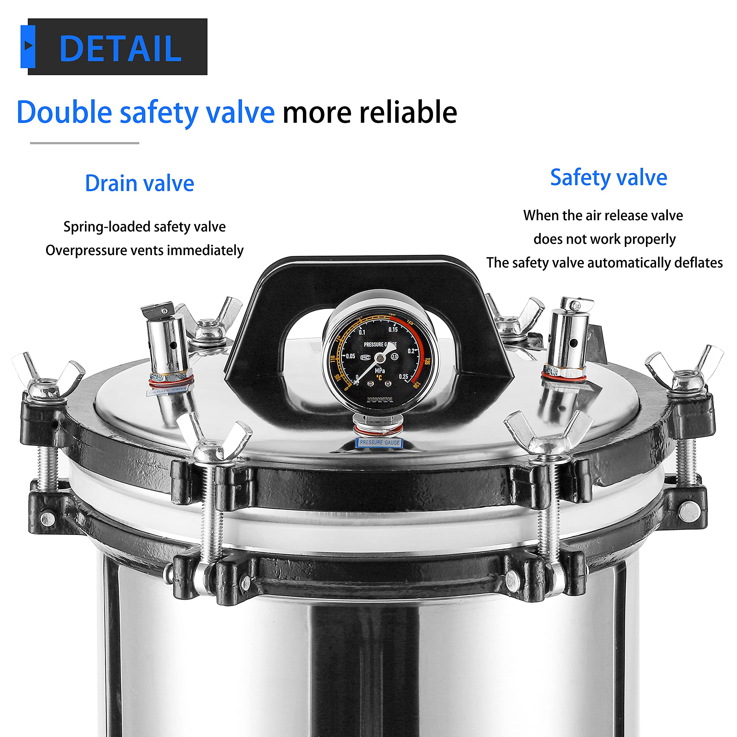 Huanyu 24L Autoclave Esterilizador de alta presión esterilización vaporizador dispositivo de desinfección