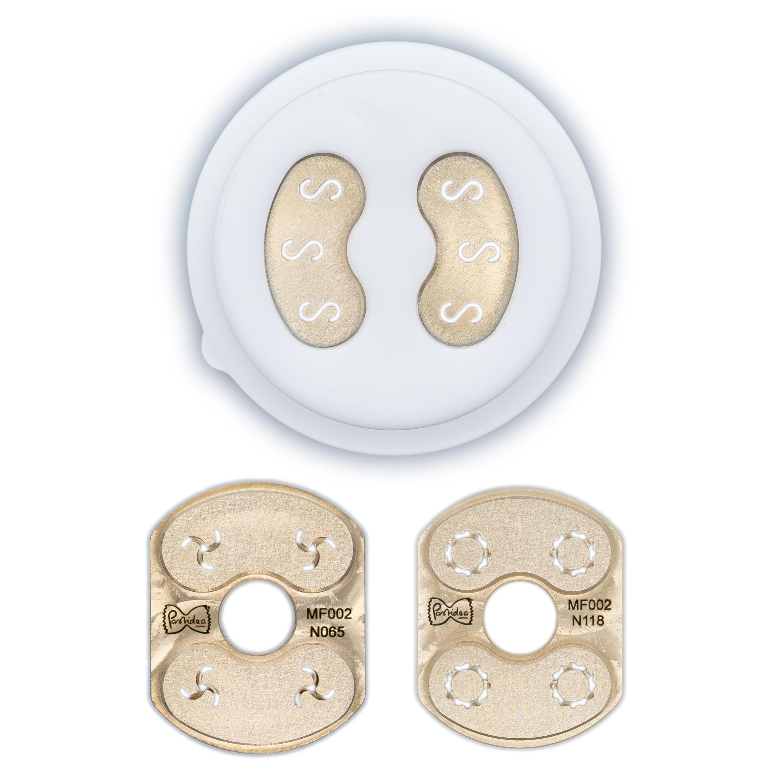 Pastidea – Kit trafila con 3 formati: Fusilli A3 8.5mm, Casarecce, Maccherone Rigato – compatibile con Philips Pasta Maker Avance e Serie 7000