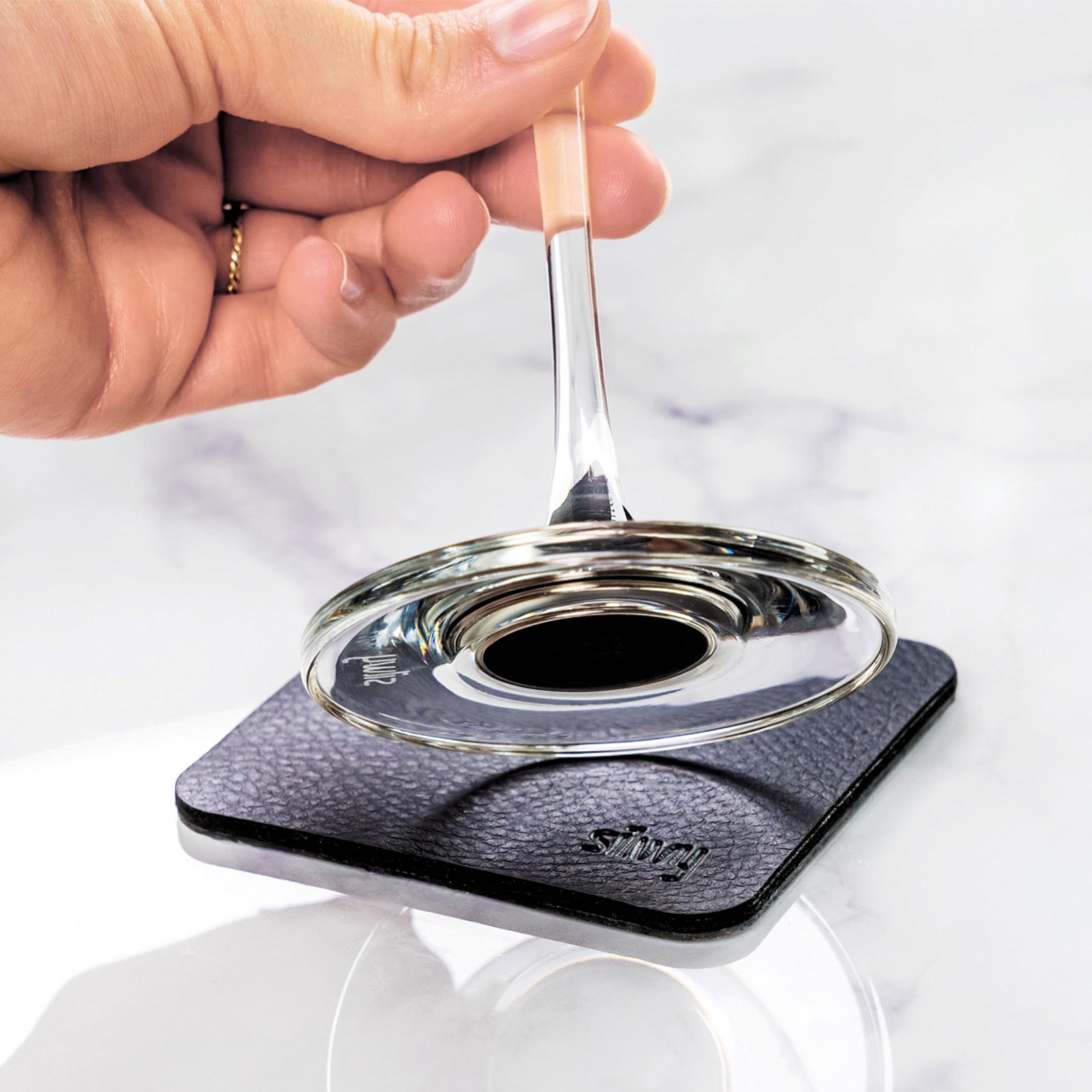 silwy® bicchieri magnetici bicchieri di cristallo fine con magneti perfettamente integrati e sottobicchieri in nano-gel metallico - bicchieri da campeggio antiscivolo (vino // 0,25 litri)