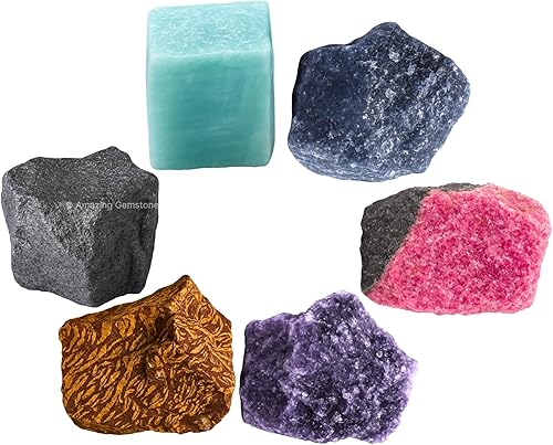 Miniatura 15 de Amazing Gemstone Cristales para el período agradable del ciclo menstrual menstrual, juego de 6 piedras de sangre, cuarzo rosa, piedra lunar
