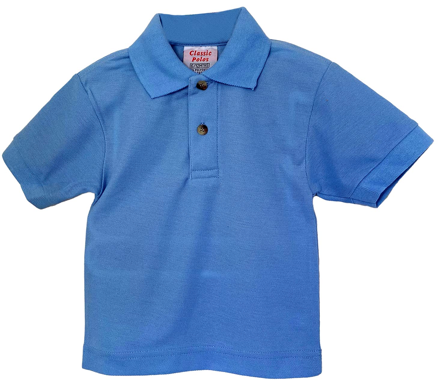 BullahshahBaby Toddler Colourful Plain Classic Polo T-Shirts, Short Sleeves, Collared Summer Causal Top for Boys (Light Blue, 6-12 Months, 1_Year)