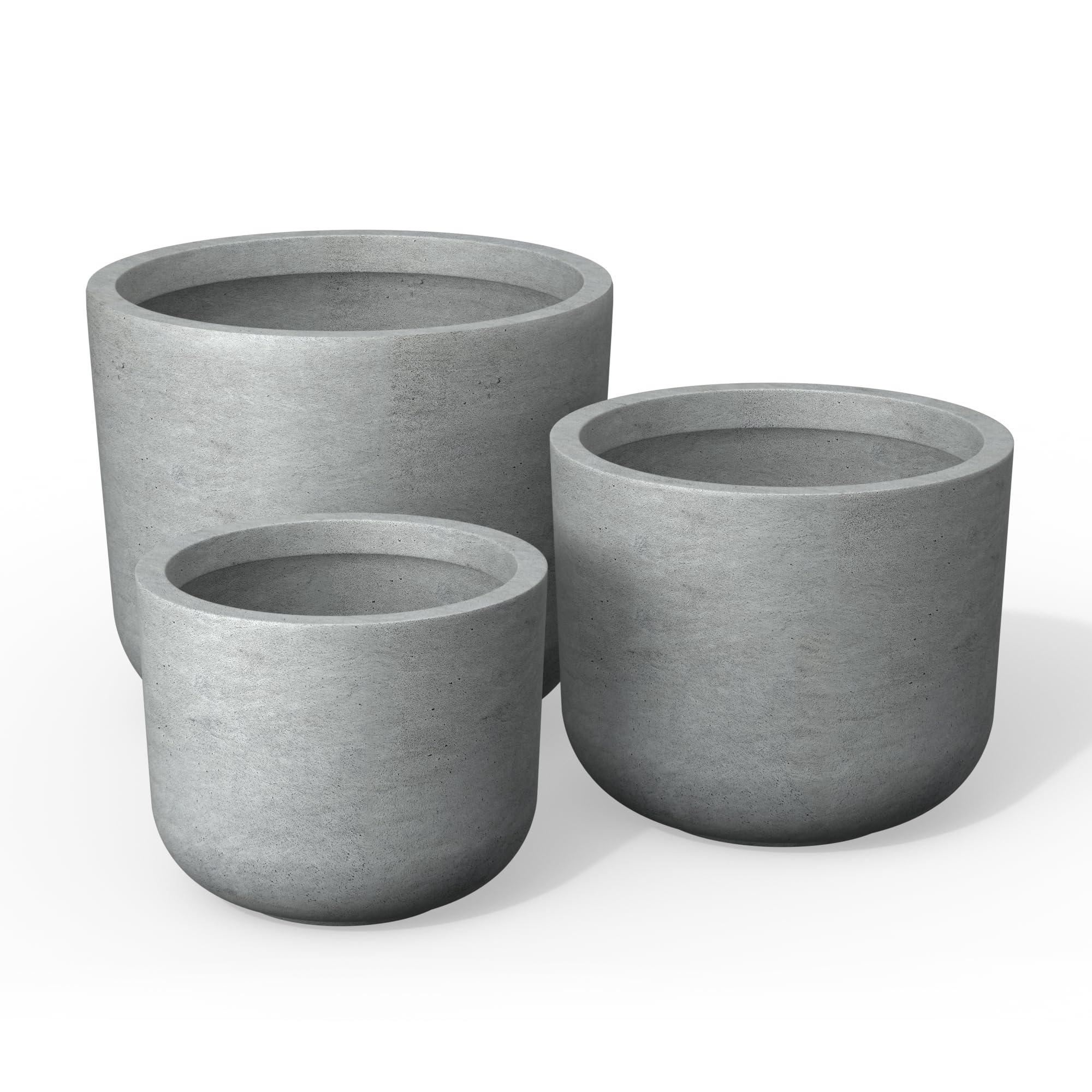 プランターの商品一覧｜The Conran Shop（ザ・コンランショップ） Kante 直径13インチ、11インチ、9インチ 風化コンクリートラウンドプランター(3個セット)、屋外屋内モダンプランターポット、