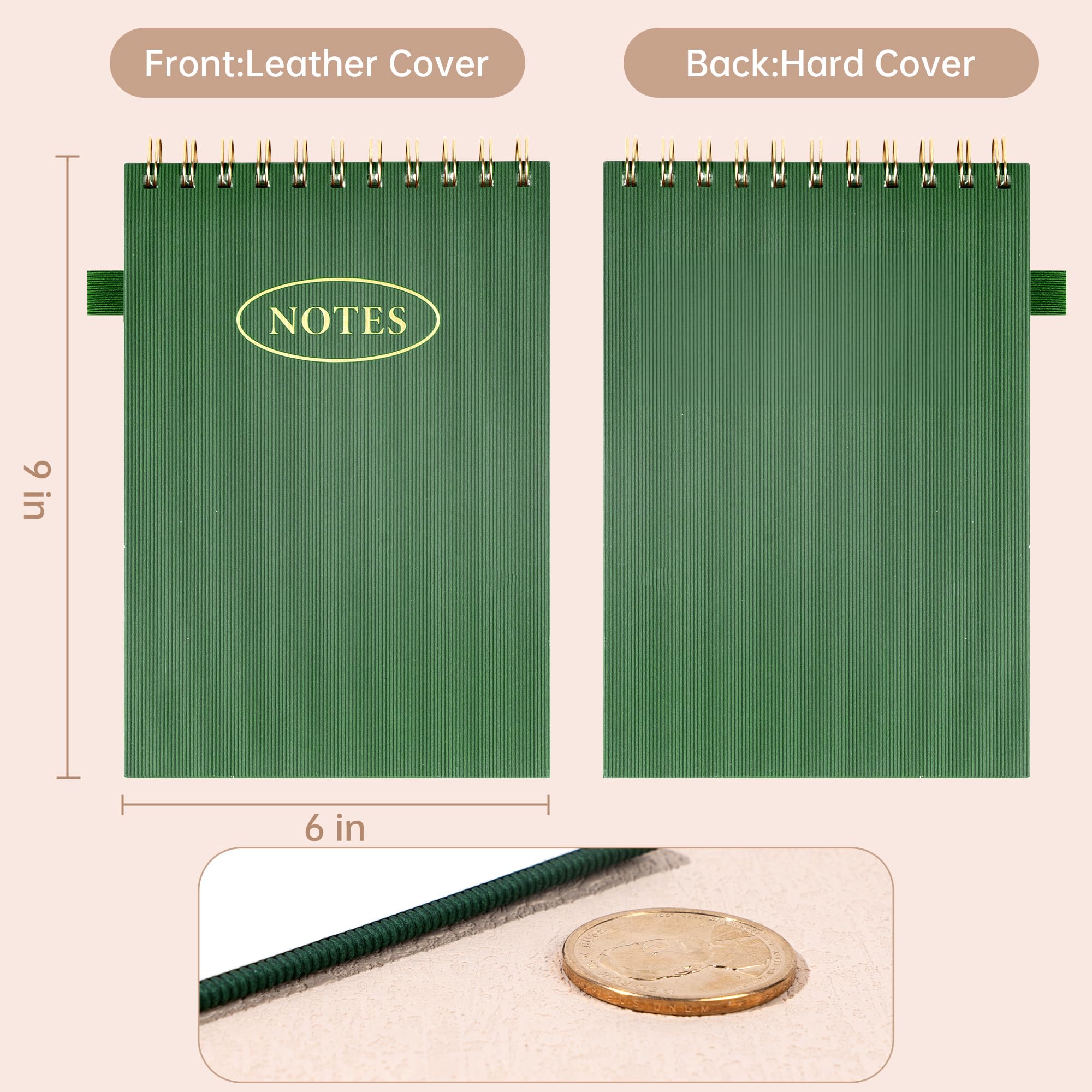 Snapklik.com : Yoment Top Spiral Notebook 240 Pages Leather Steno Pads ...