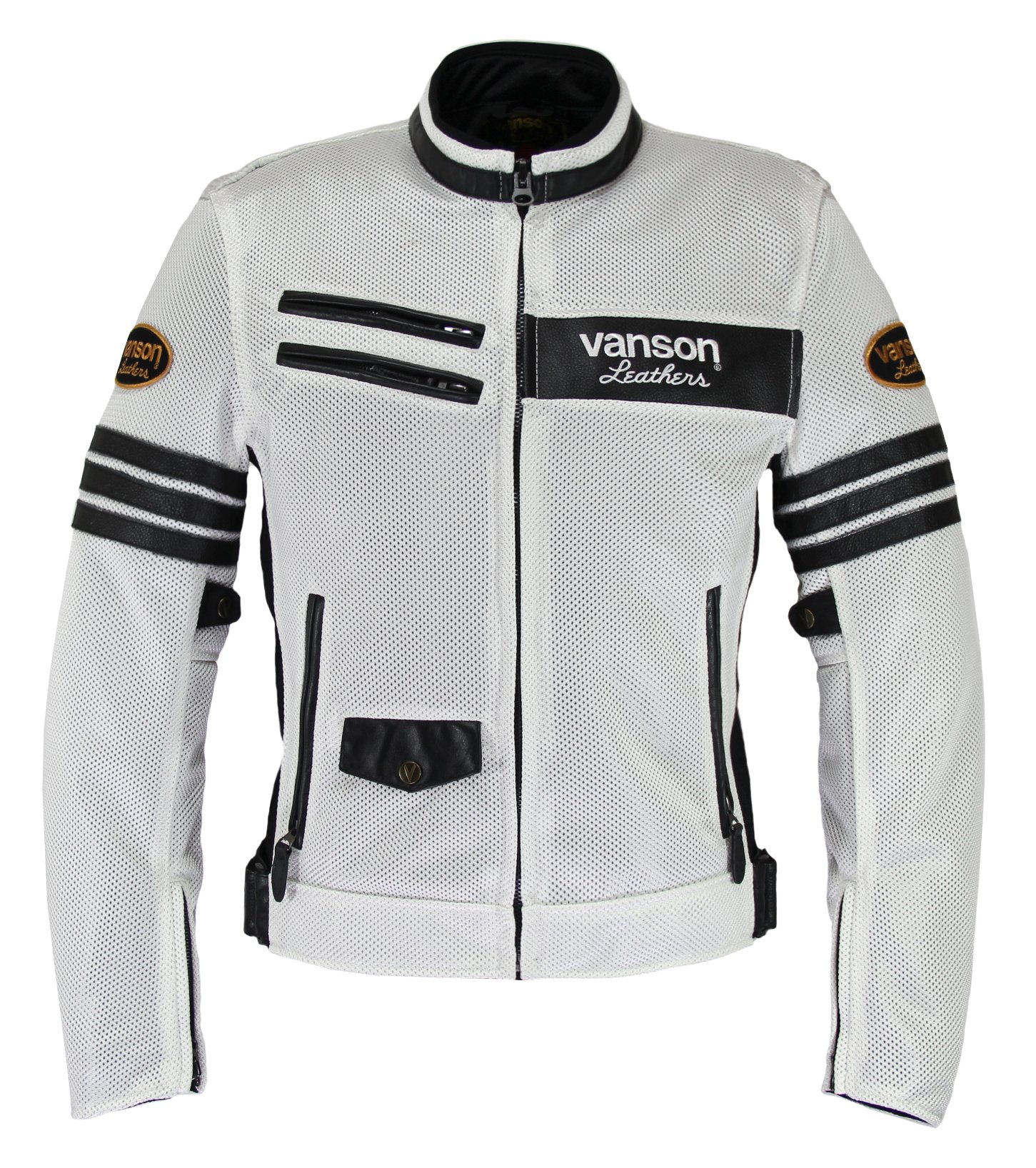 Amazon | VANSON(バンソン) メッシュジャケット WHITE/BLACK XL