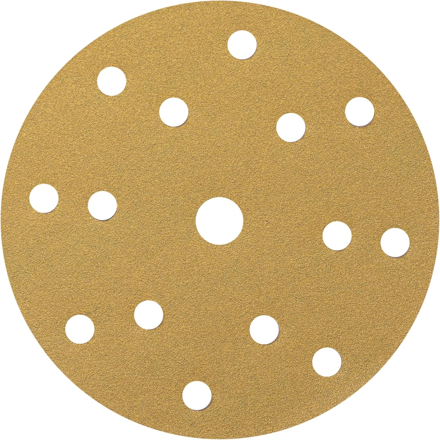 HMF 7 papier ścierny, mocowany na rzep | krążki szlifierskie 150 mm, na rzep 15 otworów, do okrągłych szlifierek mimośrodowych, podkładki z tlenku glinu, papier ścierny o ziarnistości 120,