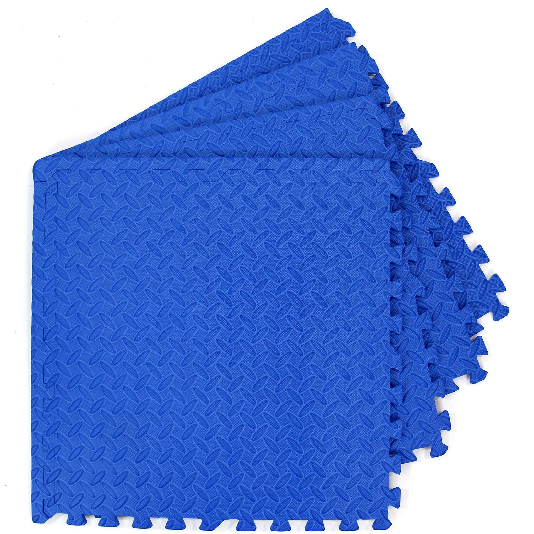 Actiasmat Interlocking EVA Foam Gym Mats – Diamond Plate Pattern Tiles – Protective Garage, Home Gym & Workshop Flooring – Multiple Colours & Pack Quantities Available (Blue, 32 Mats (128 Sq Ft))