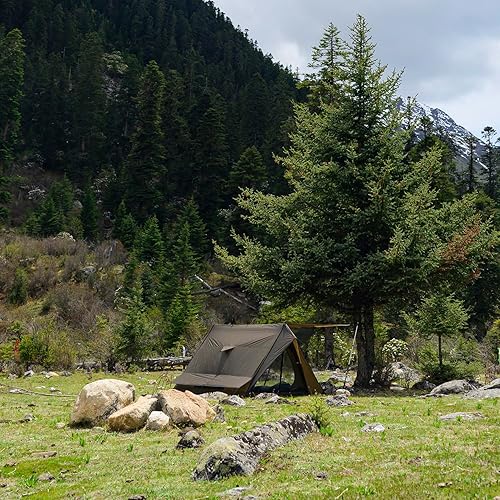 Miniatura 9 de POMOLY Tienda caliente para acampar con 4 postes Tienda de campaña de senderismo para mochileros, STOVEHUT Refugio ultraligero para 1-2 personas