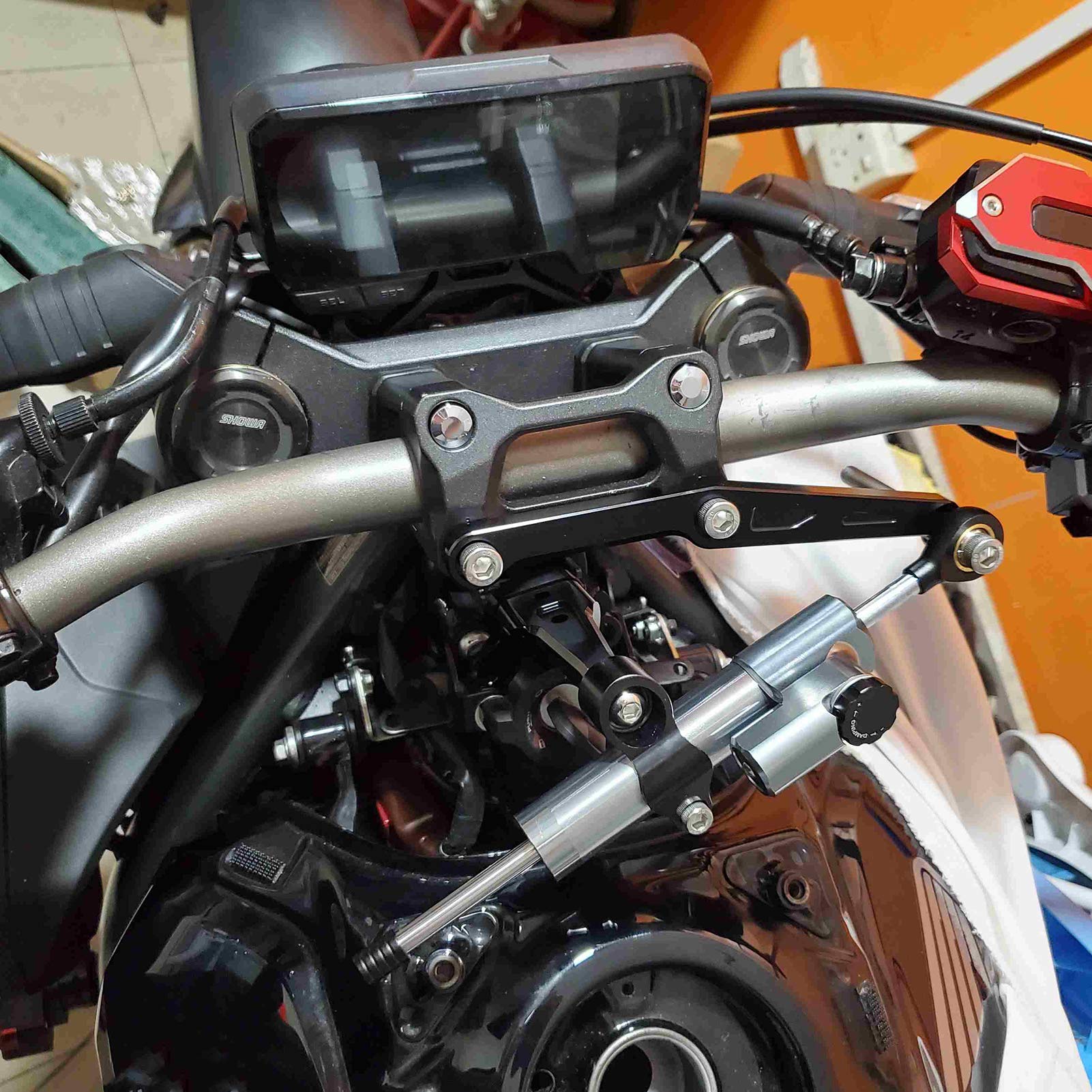 Motocyklowy amortyzator układu kierowniczego, amortyzator układu kierowniczego stabilizator układu kierowniczego 6063 kęsów aluminiowy stabilizator motocykla do motocykla dla Honda CB650R
