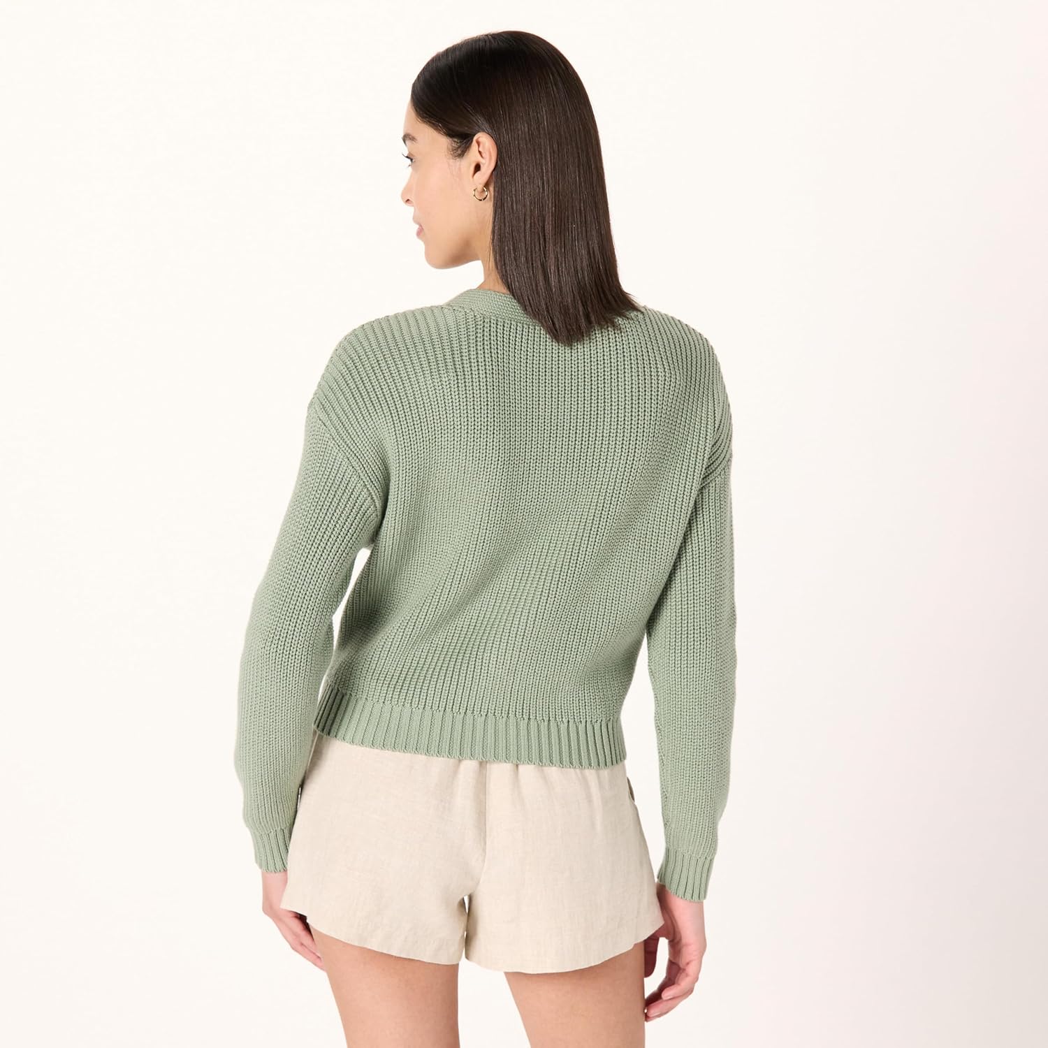 The Drop Womens Sari Cropped Button-Front Cardigan