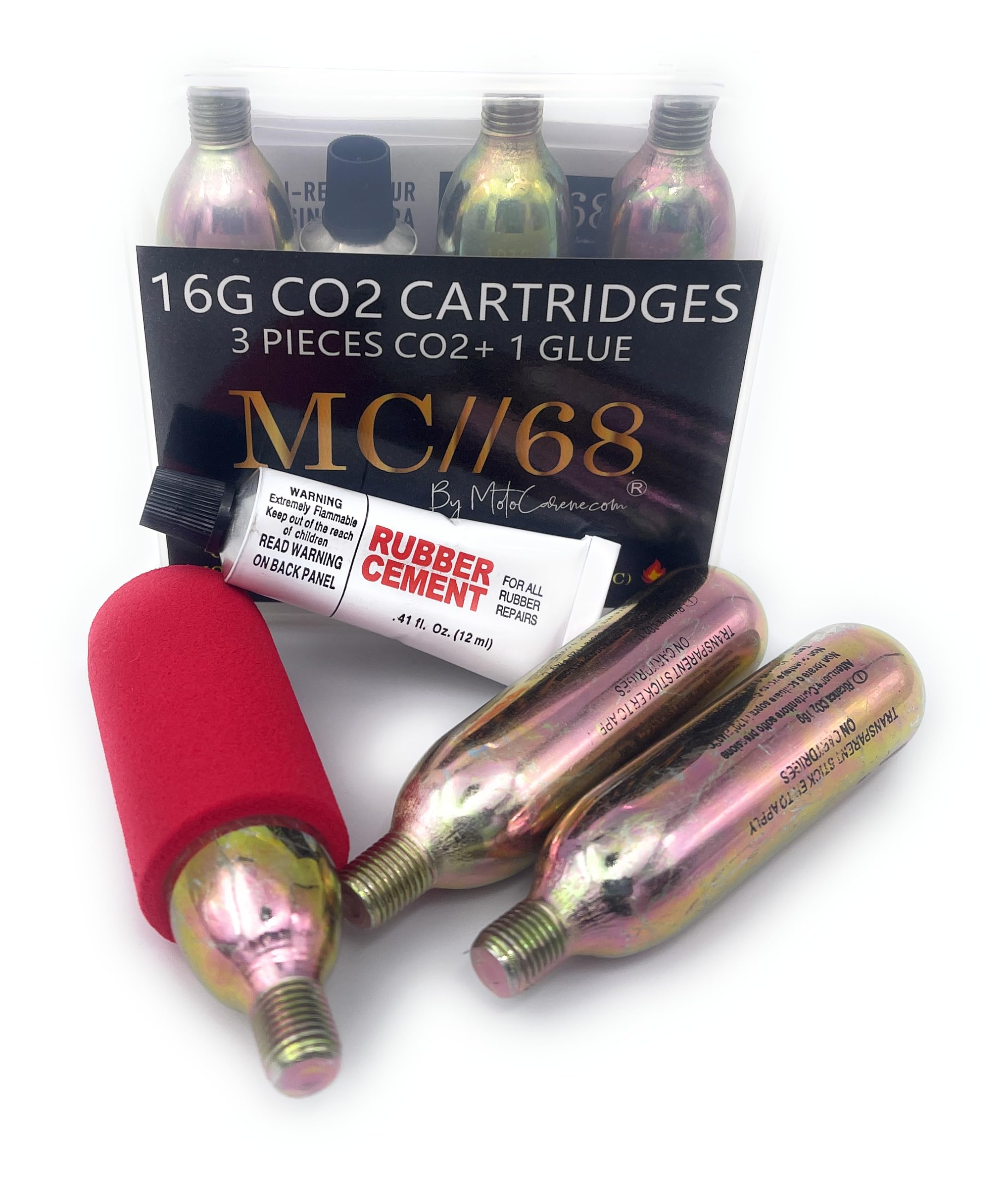Kit de Reparación de Neumáticos para Moto con 3 Bombonas de CO2 - Completo y Compacto, Ideal para Emergencias y Reparaciones Rápidas en el Camino (Pro 6 CO2)