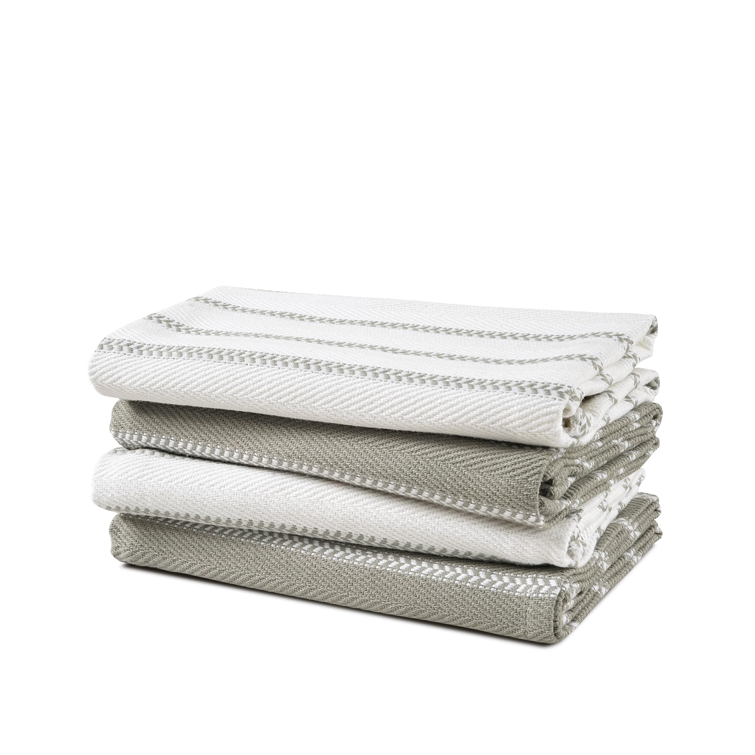 LANE LINEN Kitchen Towels Set - Pack of 4 Cotton Dish Towels for Drying Dishes, 18”x 28”, Absorbent Tea Towels, Quick Drying Kitchen Towel Set - Grey