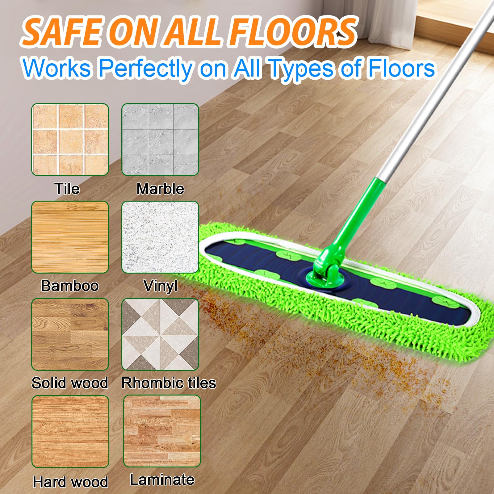 RuannoClean XL Mop Pads Compatible With Swiffer XL Dry Sweeping Cloths, Reusable Wet - View #3